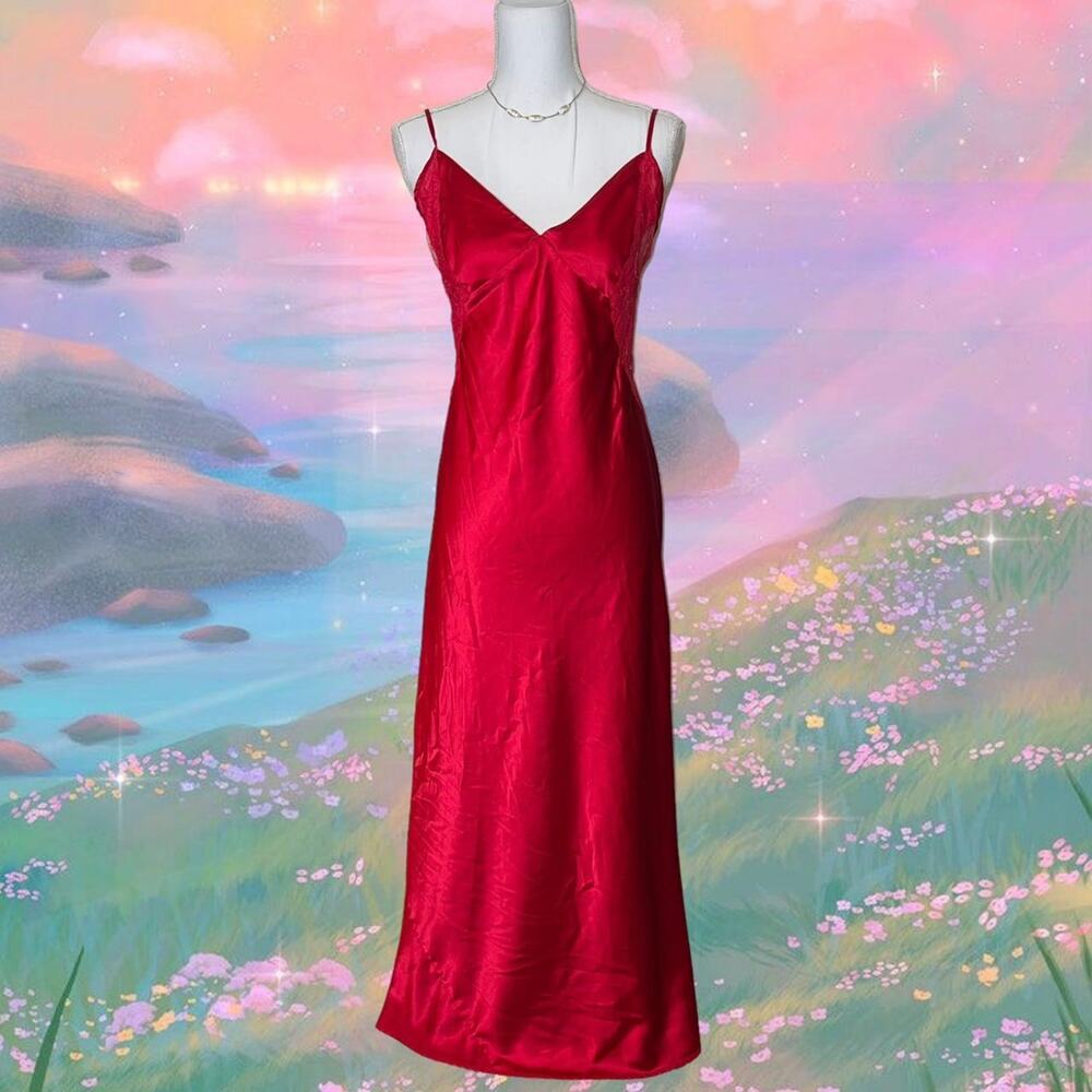 Fairy y2k 2000s silky red Victoria Secet maxi slip